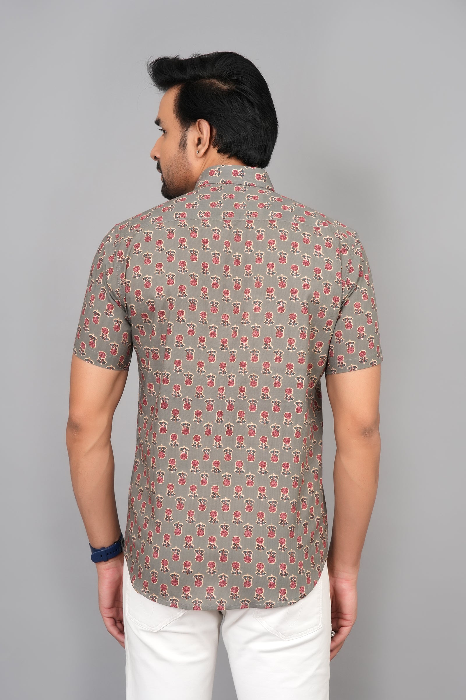 Men by House of Gulab Short Sleeves Cotton Shirt