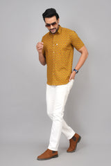 Men by House of Gulab Short Sleeves Cotton Shirt