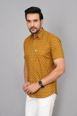 Men by House of Gulab Short Sleeves Cotton Shirt