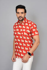 Men by House of Gulab Short Sleeves Cotton Shirt