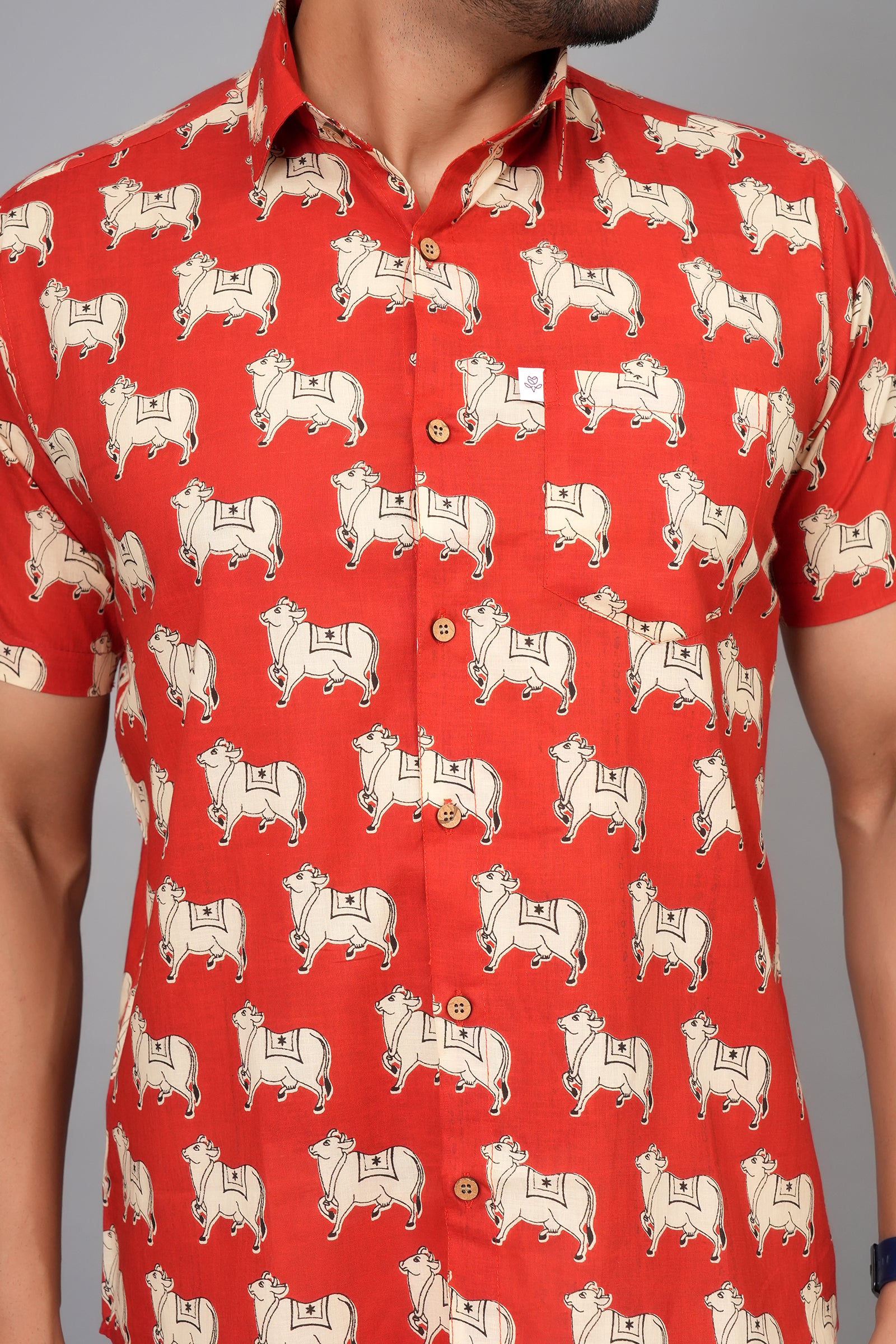 Men by House of Gulab Short Sleeves Cotton Shirt