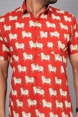 Men by House of Gulab Short Sleeves Cotton Shirt