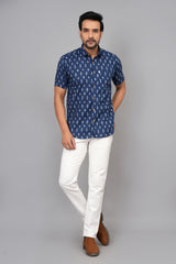 Men by House of Gulab Short Sleeves Cotton Shirt