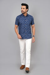 Men by House of Gulab Short Sleeves Cotton Shirt