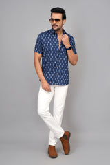 Men by House of Gulab Short Sleeves Cotton Shirt