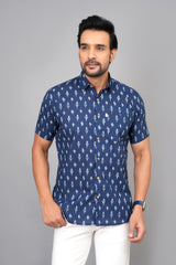 Men by House of Gulab Short Sleeves Cotton Shirt