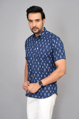 Men by House of Gulab Short Sleeves Cotton Shirt