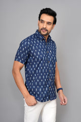 Men by House of Gulab Short Sleeves Cotton Shirt