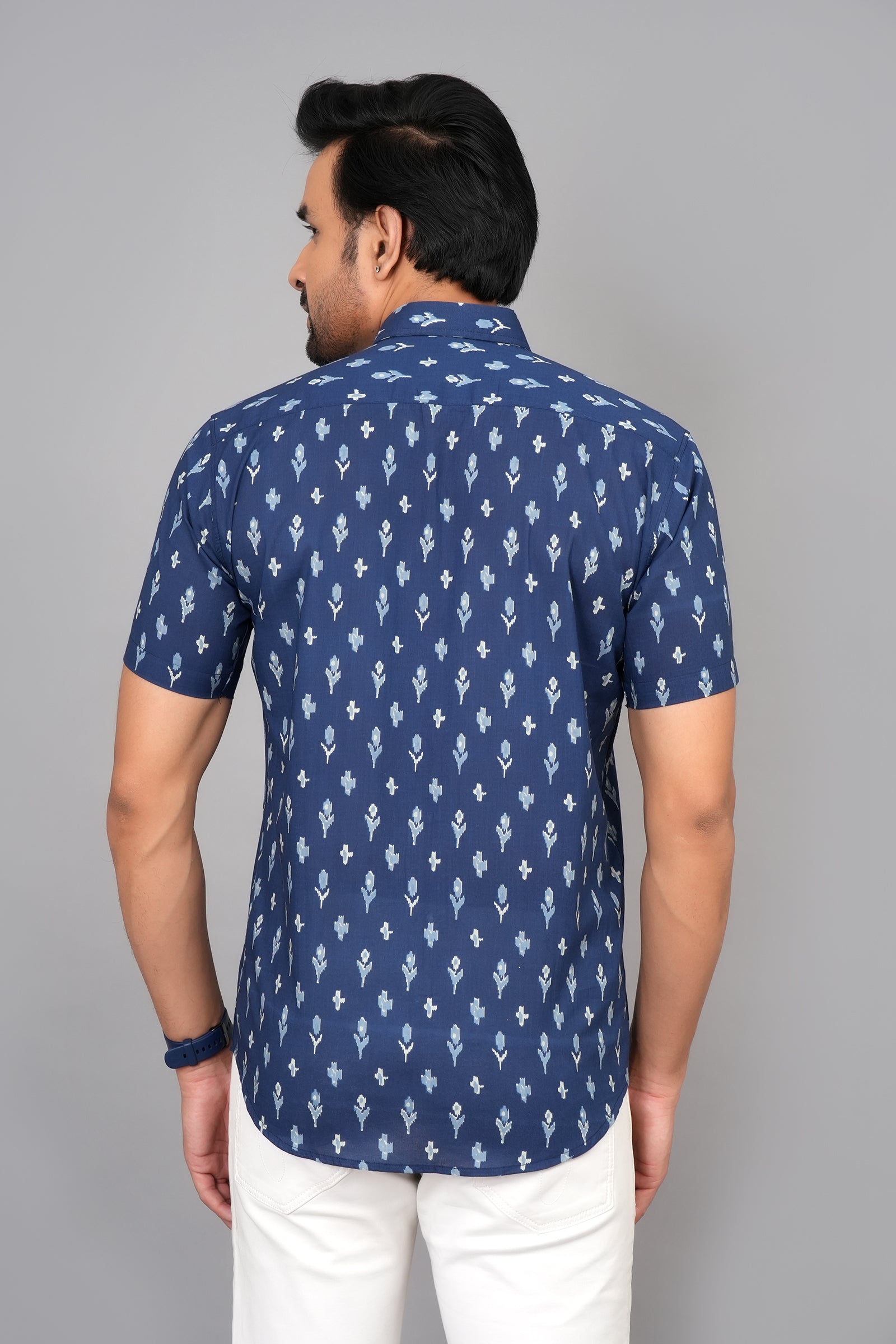 Men by House of Gulab Short Sleeves Cotton Shirt