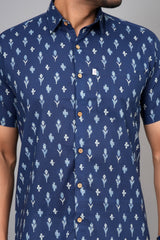 Men by House of Gulab Short Sleeves Cotton Shirt