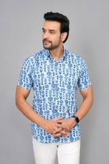 Men by House of Gulab Short Sleeves Cotton Shirt