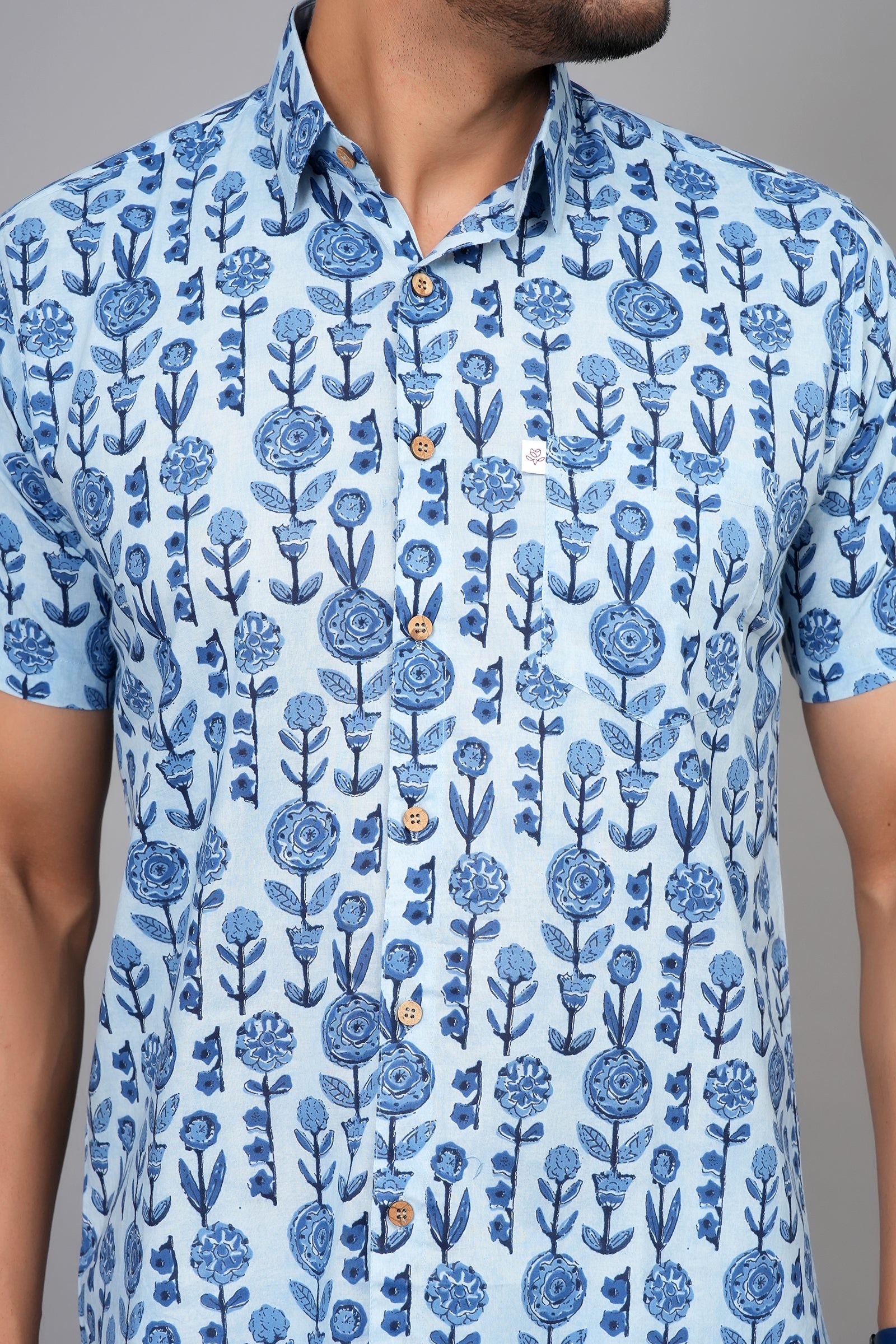 Men by House of Gulab Short Sleeves Cotton Shirt