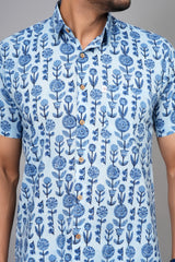 Men by House of Gulab Short Sleeves Cotton Shirt