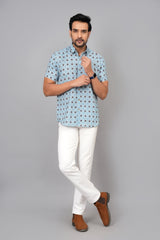 Men by House of Gulab Short Sleeves Cotton Shirt