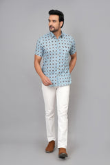 Men by House of Gulab Short Sleeves Cotton Shirt