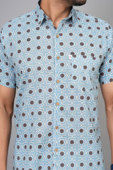 Men by House of Gulab Short Sleeves Cotton Shirt
