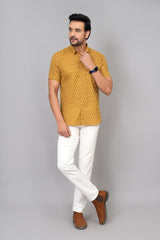 Men by House of Gulab Short Sleeves Cotton Shirt