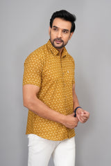 Men by House of Gulab Short Sleeves Cotton Shirt