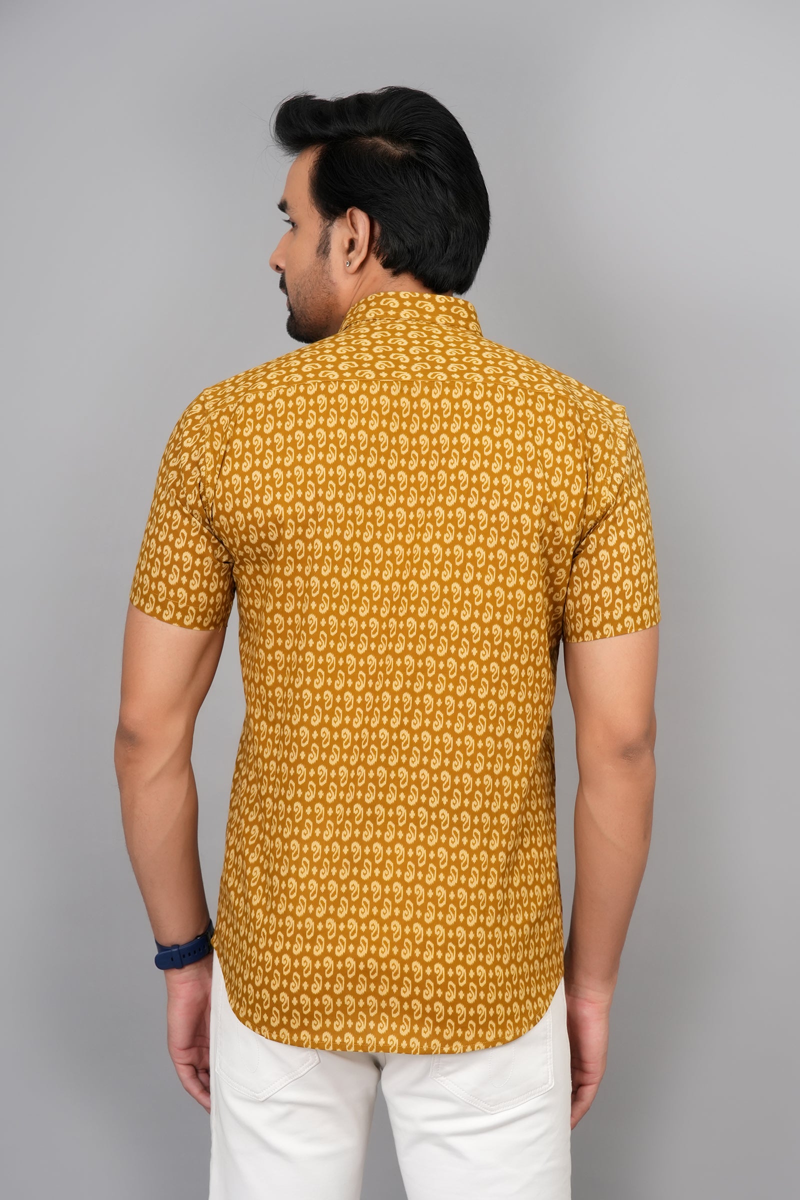 Men by House of Gulab Short Sleeves Cotton Shirt