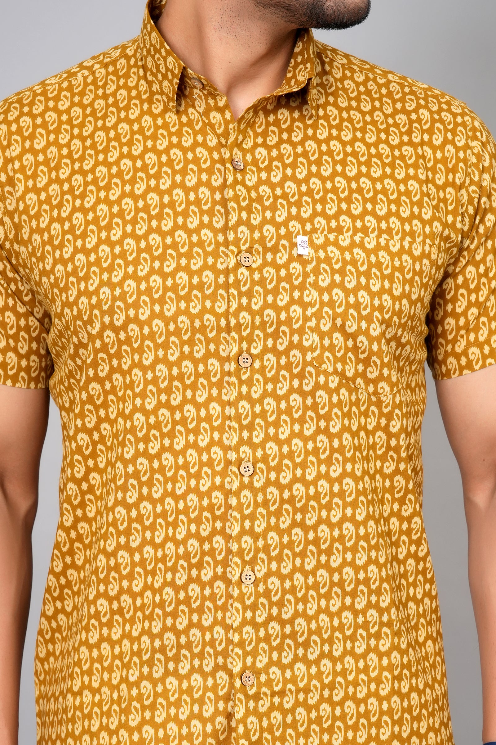 Men by House of Gulab Short Sleeves Cotton Shirt