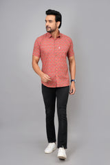 Men by House of Gulab Short Sleeves Cotton Shirt