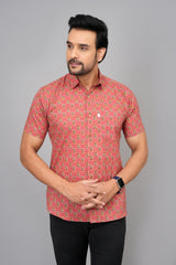 Men by House of Gulab Short Sleeves Cotton Shirt