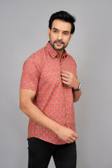 Men by House of Gulab Short Sleeves Cotton Shirt