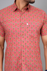 Men by House of Gulab Short Sleeves Cotton Shirt