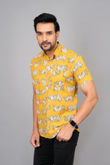 Men by House of Gulab Short Sleeves Cotton Shirt