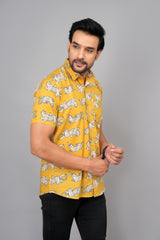 Men by House of Gulab Short Sleeves Cotton Shirt