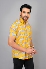Men by House of Gulab Short Sleeves Cotton Shirt