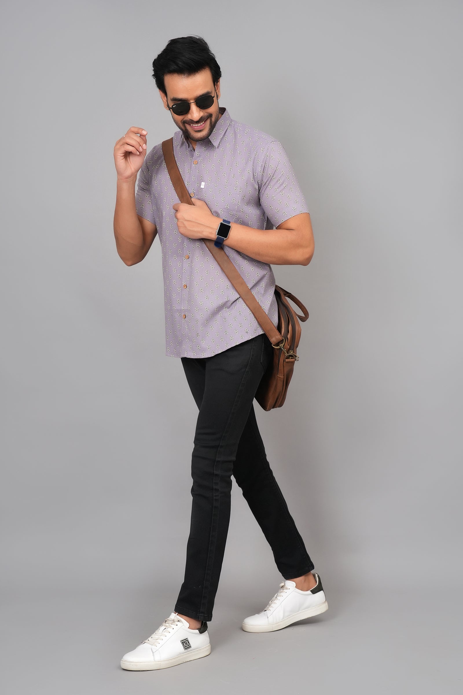 Men by House of Gulab Short Sleeves Cotton Shirt