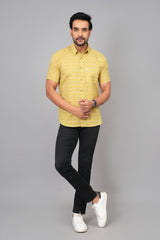 Men by House of Gulab Short Sleeves Cotton Shirt