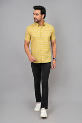Men by House of Gulab Short Sleeves Cotton Shirt