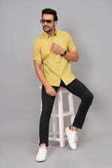 Men by House of Gulab Short Sleeves Cotton Shirt