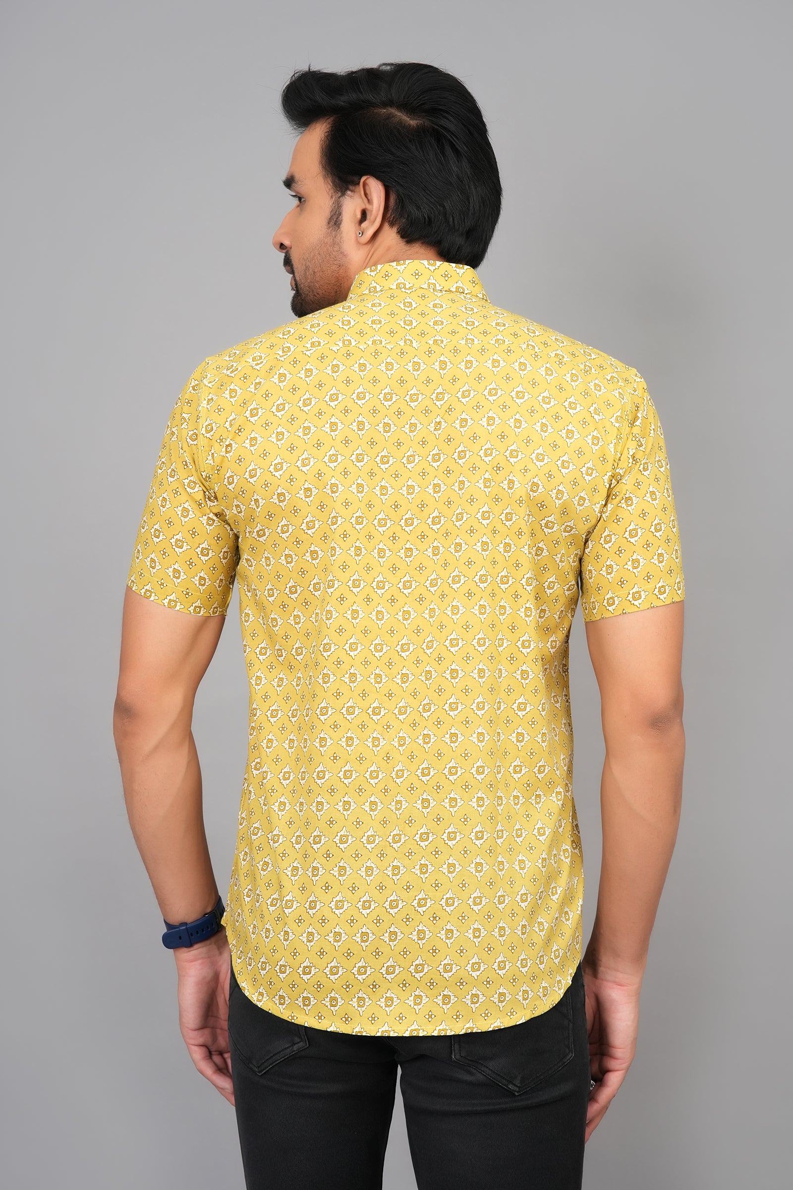 Men by House of Gulab Short Sleeves Cotton Shirt