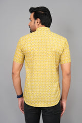 Men by House of Gulab Short Sleeves Cotton Shirt