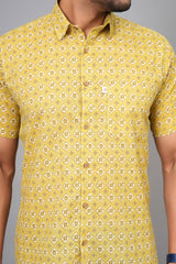 Men by House of Gulab Short Sleeves Cotton Shirt
