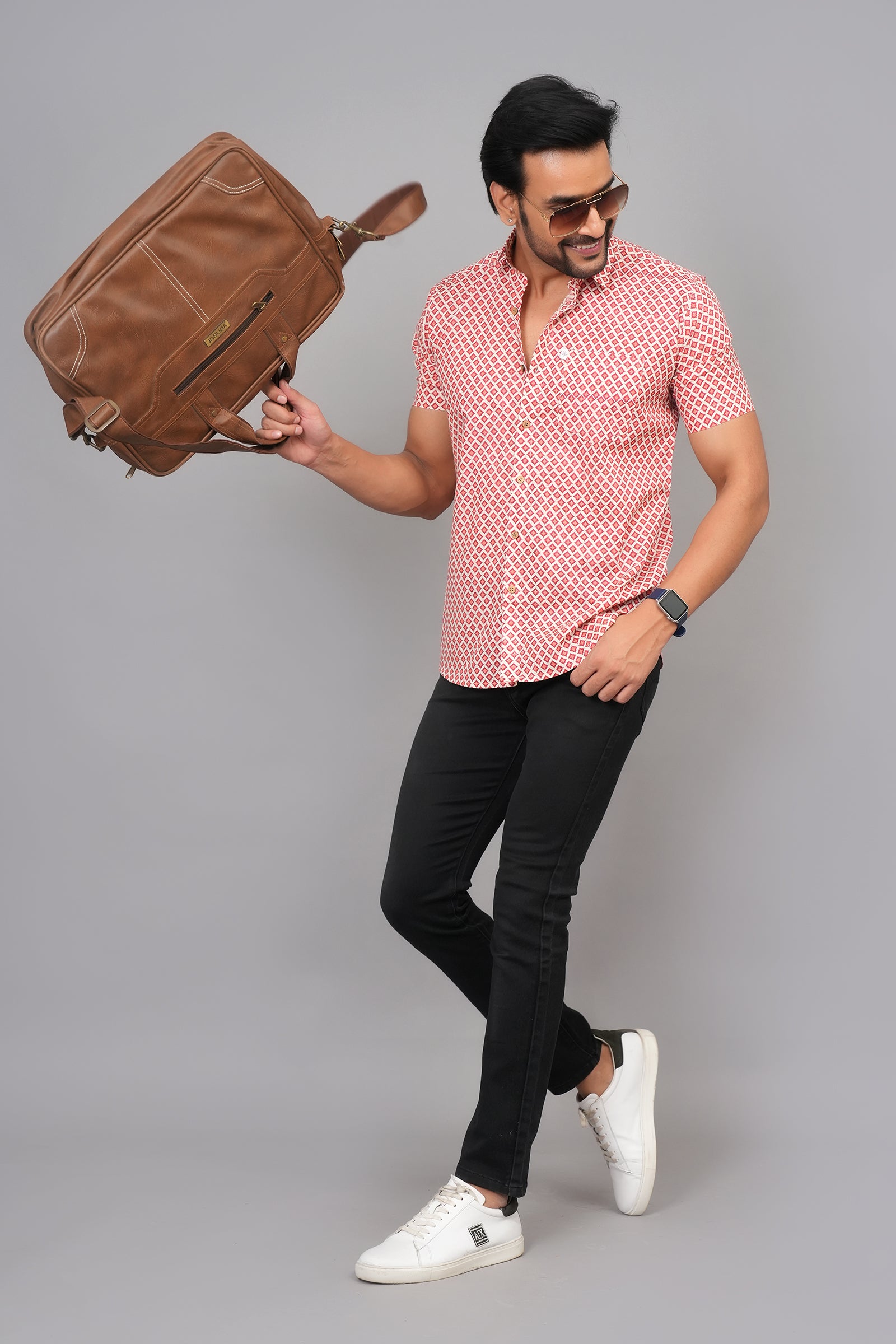 Men by House of Gulab Short Sleeves Cotton Shirt