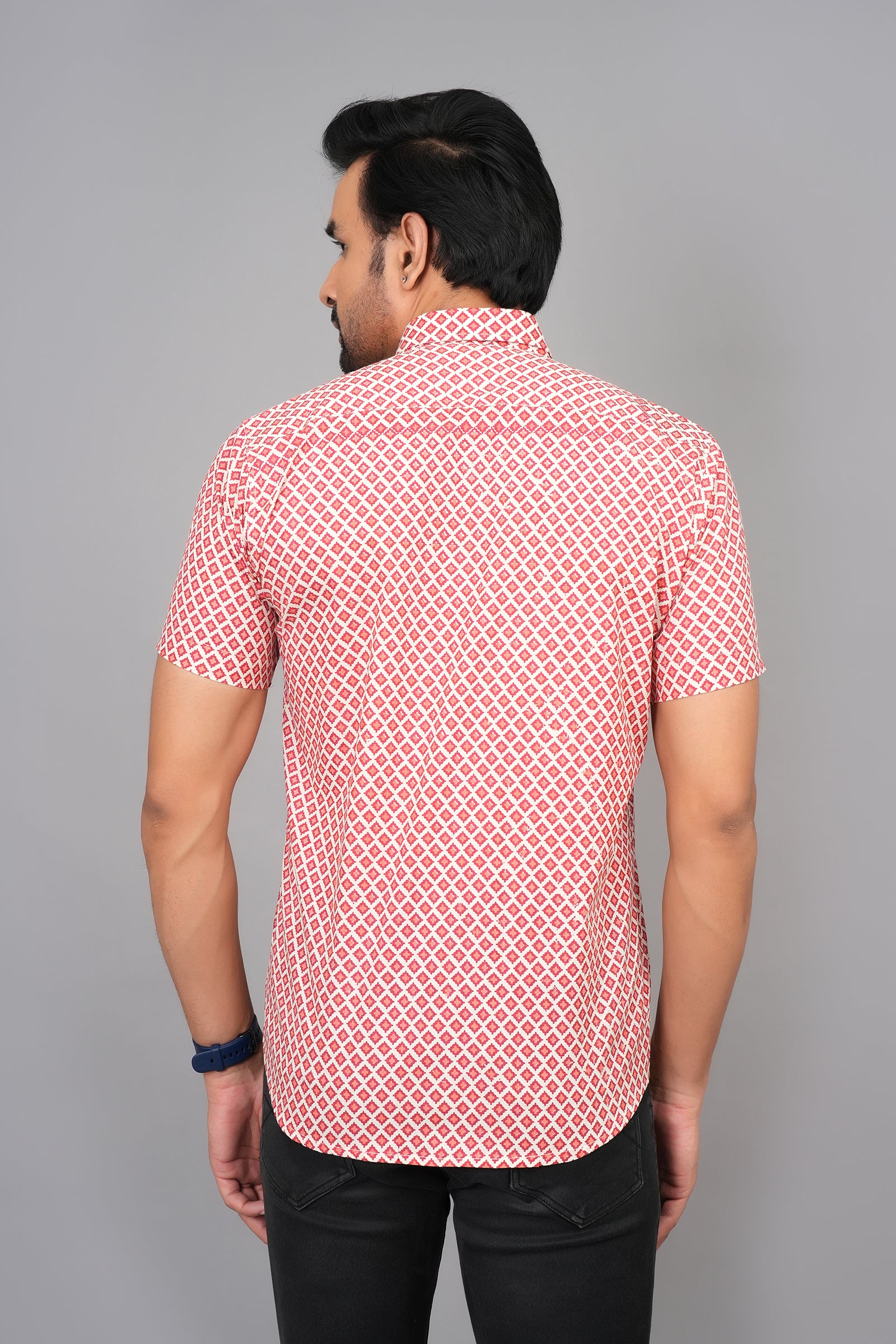Men by House of Gulab Short Sleeves Cotton Shirt