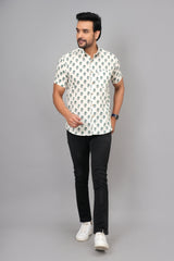 Men by House of Gulab Short Sleeves Cotton Shirt