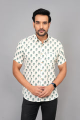 Men by House of Gulab Short Sleeves Cotton Shirt