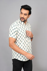 Men by House of Gulab Short Sleeves Cotton Shirt