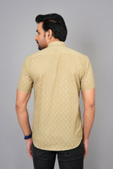 Men by House of Gulab Short Sleeves Cotton Shirt