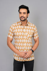 Men by House of Gulab Short Sleeves Cotton Shirt
