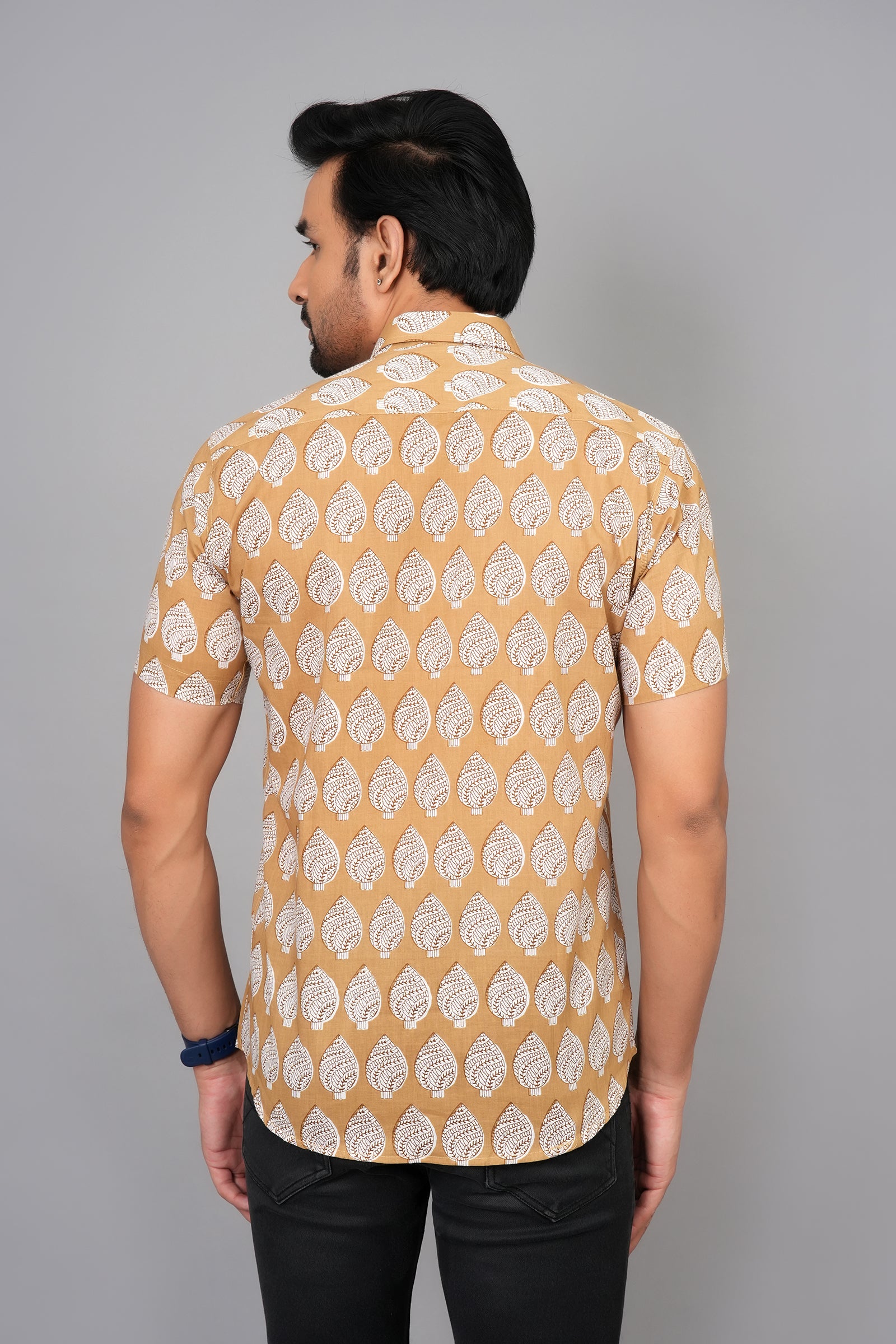 Men by House of Gulab Short Sleeves Cotton Shirt