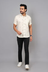 Men by House of Gulab Short Sleeves Cotton Shirt