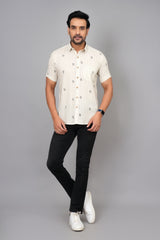 Men by House of Gulab Short Sleeves Cotton Shirt