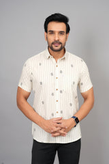 Men by House of Gulab Short Sleeves Cotton Shirt