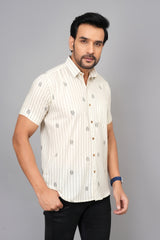 Men by House of Gulab Short Sleeves Cotton Shirt
